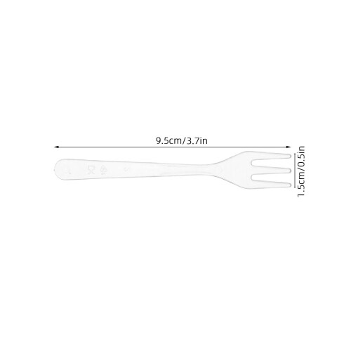 100Pcs Clear Small Forks for Fruit Cake Salad Serving 1