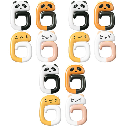 12Pcs Creative Panda Desk Bag Hooks Anti-Slip Plastic Hanging Hooks 2