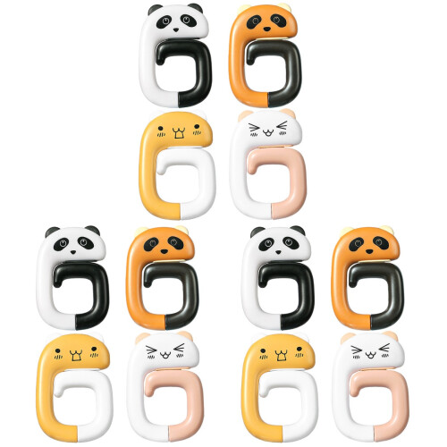 12Pcs Creative Panda Desk Bag Hooks Anti-Slip Plastic Hanging Hooks 1