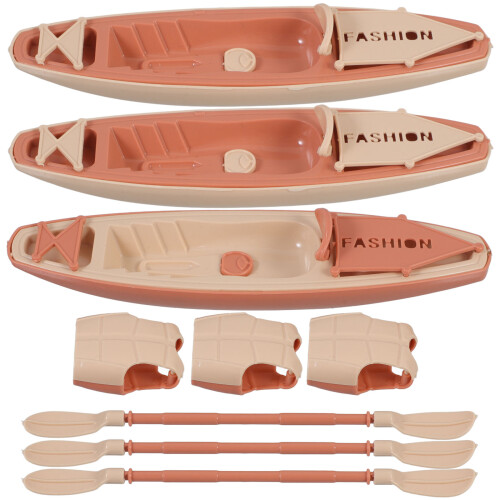 2Sets Plastic Boat Model Beige ABS Retro Desktop Decor for Car Use 1