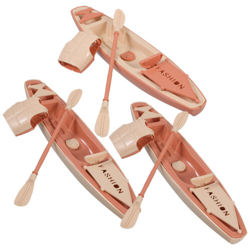 2Sets Plastic Boat Model Beige ABS Retro Desktop Decor for Car Use 2