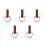 5Pcs Replaceable Wooden Umbrella Handles with Hanging Strap Beige 10