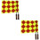 4Pièces Drapeaux Main Arbitre Football Résistants Assorti 6