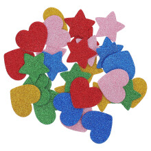 DIY Assorted Color Star Heart Stickers Plastic Craft for Kids