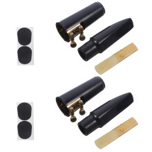 10Sets Hoogwaardige Zwarte Alto Sax Mondstuk Set Met Kap En Rieten