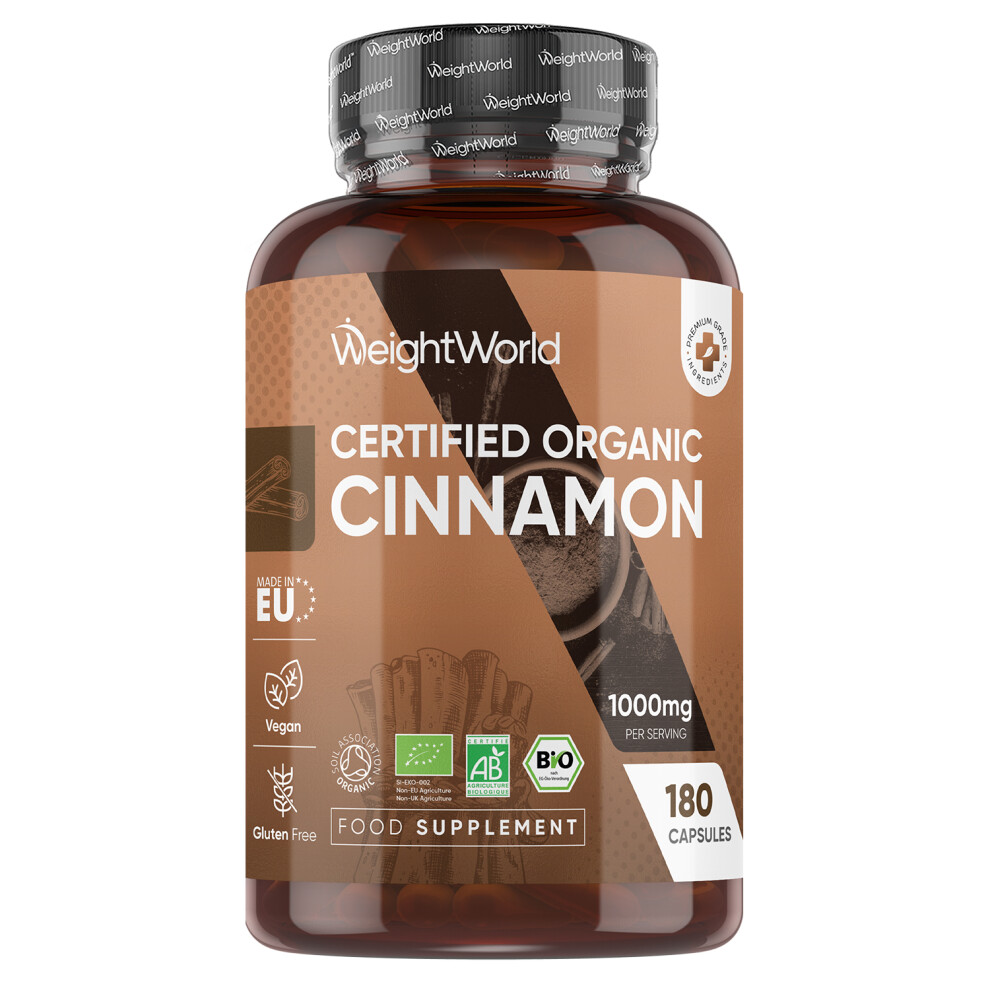 Weightworld Organic Cinnamon Capsules 1000Mg - 180 Capsules