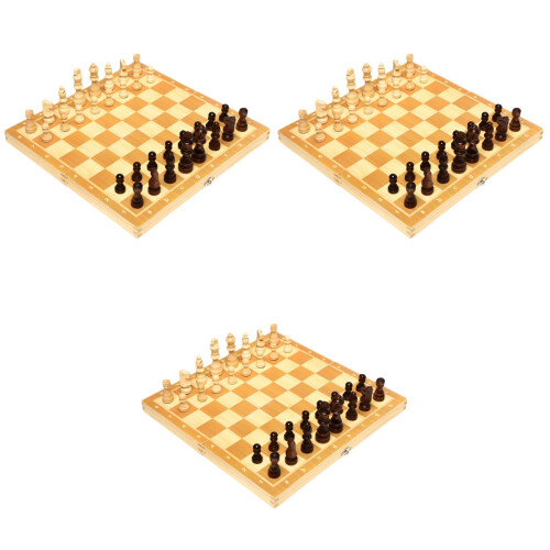3Sets Duurzame Schaaksets Met Vouwbaar Bord Multi 2
