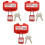 3Sets Rood Plastic Stopcontact Lockbox Voor Industriële Veiligheid 4
