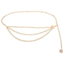 Zilverkleurige Waist Chain Vrouwen, Shiny Metalen Buikketting