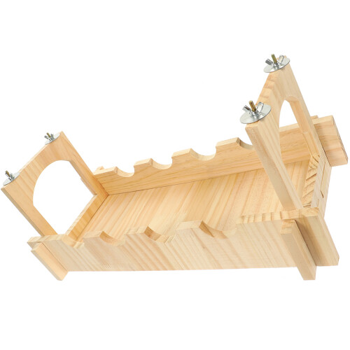 3Sets Small Khaki Wooden Pet Bridge Rat Hedgehog Cage Accessory