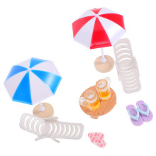 3Sets Resin Mini Beach Accessories Set for Dollhouse Multi-Color Decor