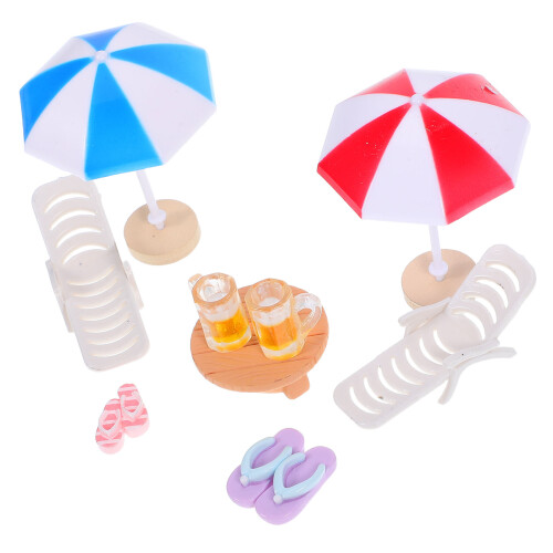 3Sets Resin Mini Beach Accessories Set for Dollhouse Multi-Color Decor 1