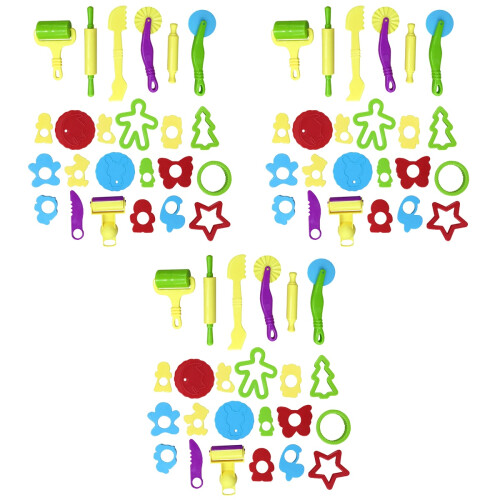 72Pcs DIY Plasticine Tools Assorted Colors Clay Mould Set for Kids 2