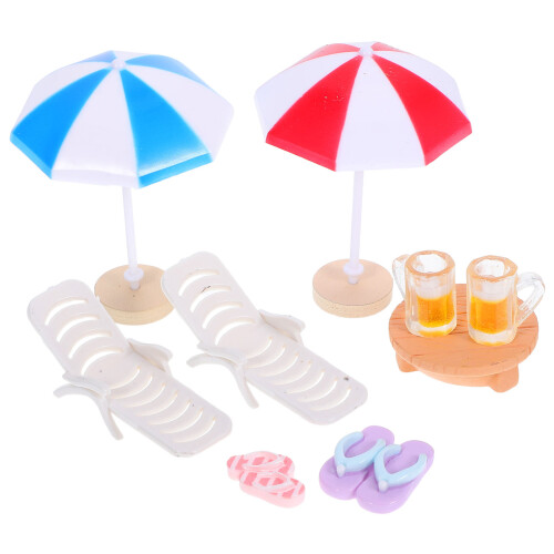 3Sets Resin Mini Beach Accessories Set for Dollhouse Multi-Color Decor 2