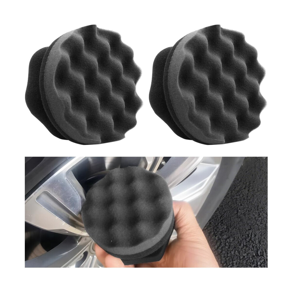 2Pcs Hex Grip Tire Dressing Applicator Pads, Reusable Foam Tire Shine Sponge For Car Suv Truck Rv 9053599150367