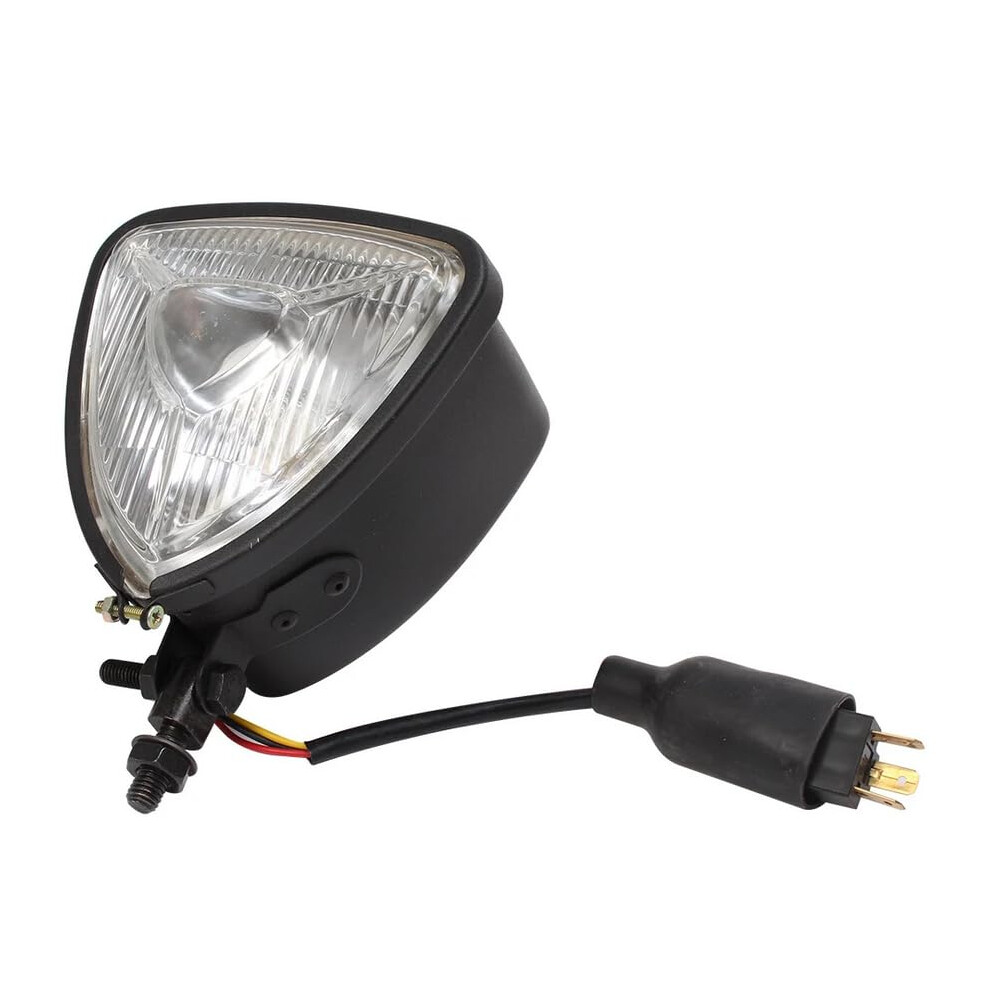 Motorcycle Headlight Vintage Triangle Led Cafe Racer Lamp For Harley Honda Chopper Clear Lens Black 9070919967184