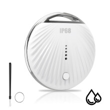 Tracker Compatible with Apple Find My Bluetooth Key Finder IP68 Waterproof Smart Tag with Replaceable Battery for Keys Wallet Luggage White