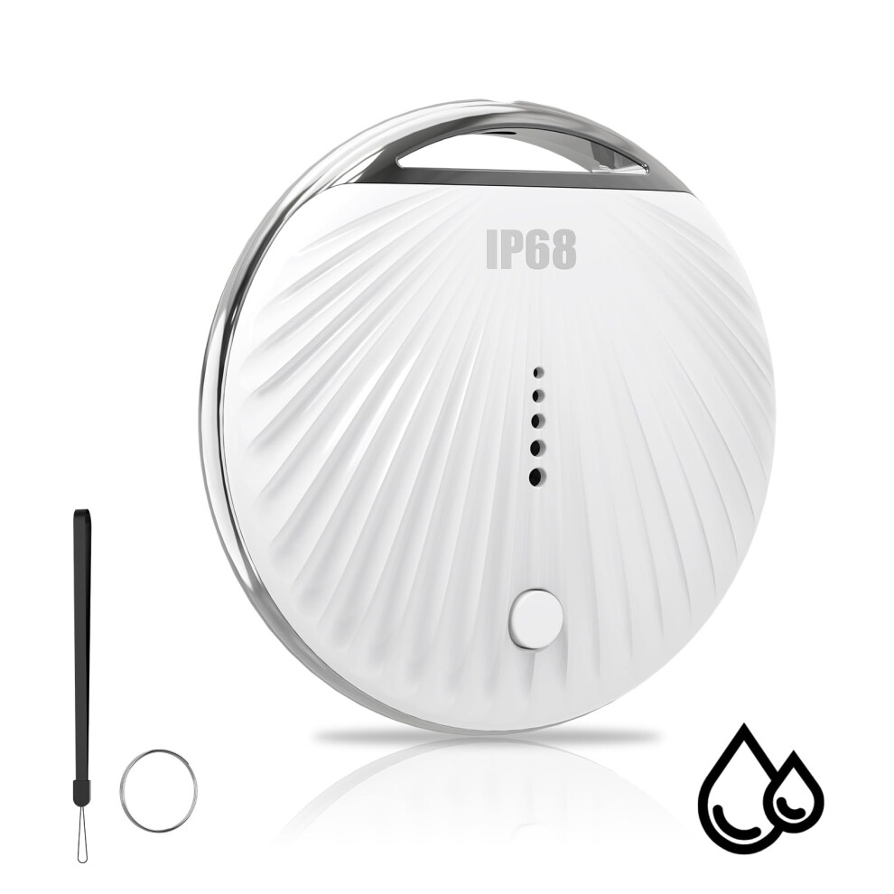 Tracker Compatible With Apple Find My Bluetooth Key Finder Ip68 Waterproof Smart Tag With Replaceable Battery For Keys Wallet Luggage White 9053599150671