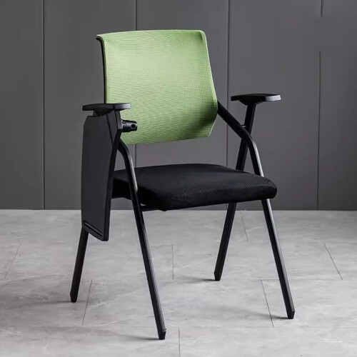 Mesh Office Chair with Desk Attachment, Folding Design, Lumbar Support, Stackable Conference Chair