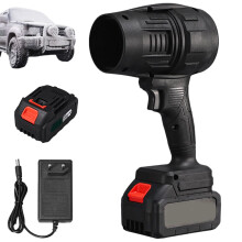 Cordless Air Blower with Speed Wind Power and Adjustable Speed Control for Car Cleaning BBQ (Black)