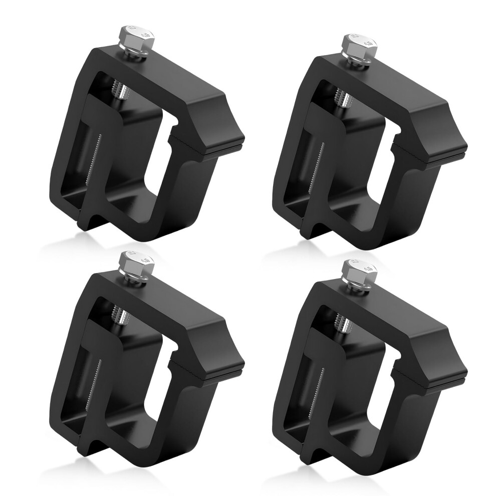 4Pcs Aluminum Camper Shell Clamps For Pickup Trucks, Heavyduty Nodrill Mount Compatible With Silverado Sierra Dodge Ram 9455672823333