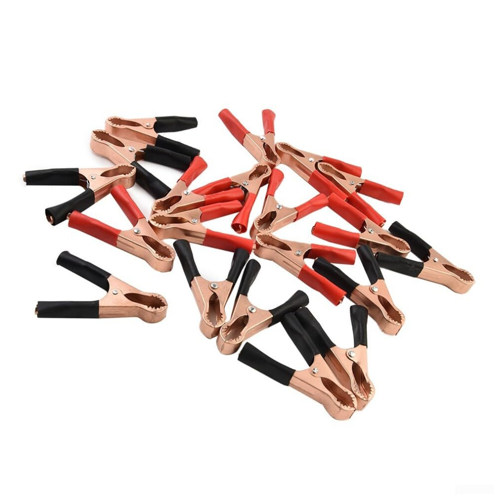 50A Heavy Duty Battery Clamps With Copper Plated Alligator Clips For Car, Solar, Fence, 2Pack Red/Black 9044945405507
