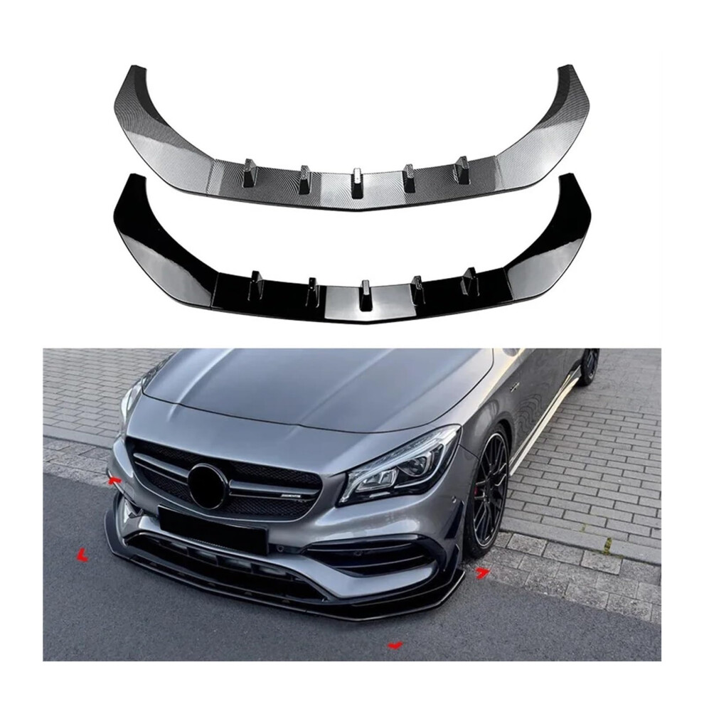 Front Lip Spoiler Carbon Look For Mercedes Benz Cla C117 20162019 Cla45 Amg Enhanced Aerodynamics 9455672824057