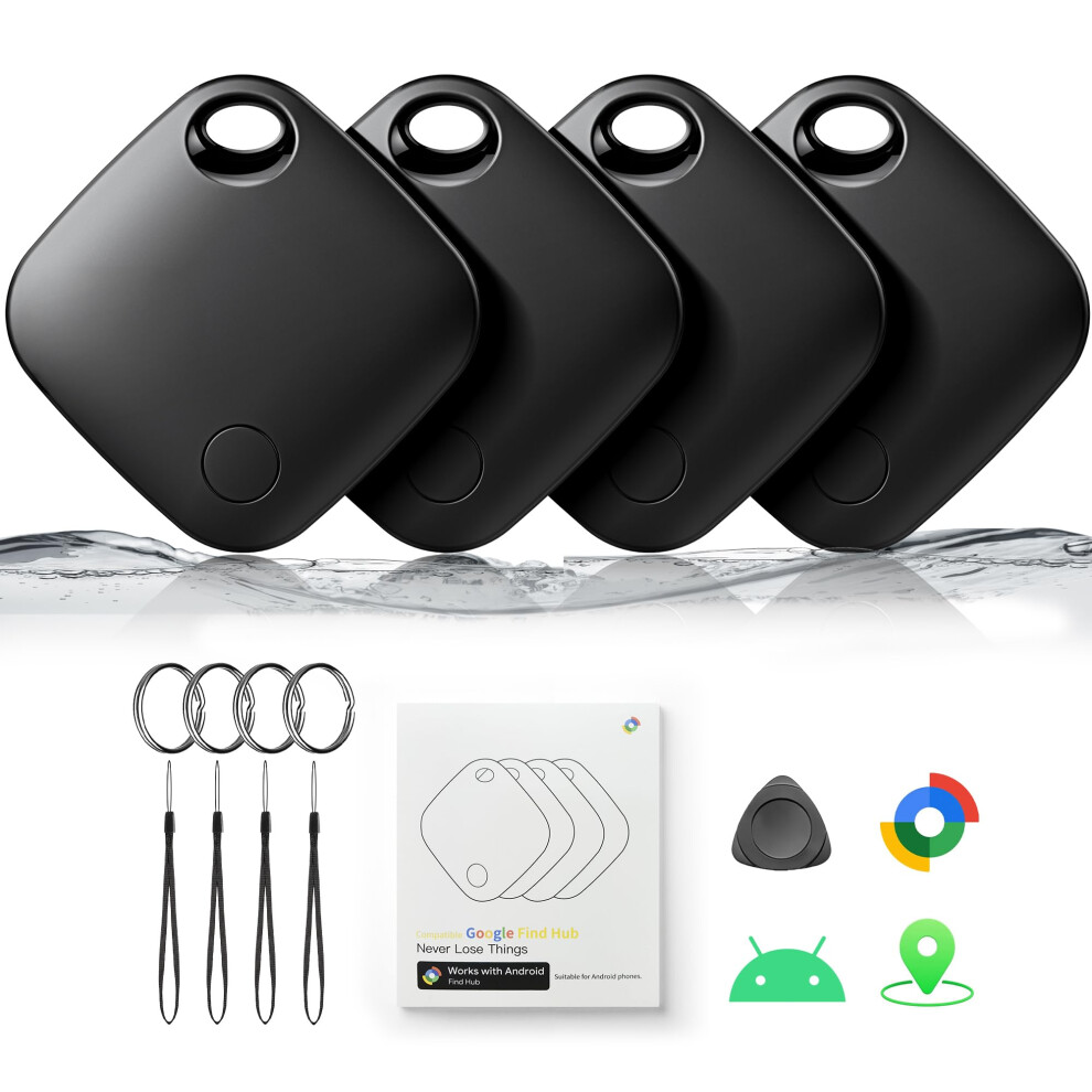 Bluetooth Tracker 4 Pack For Android, Ip67 Waterproof Item Finder With Replaceable Battery 9455672824149