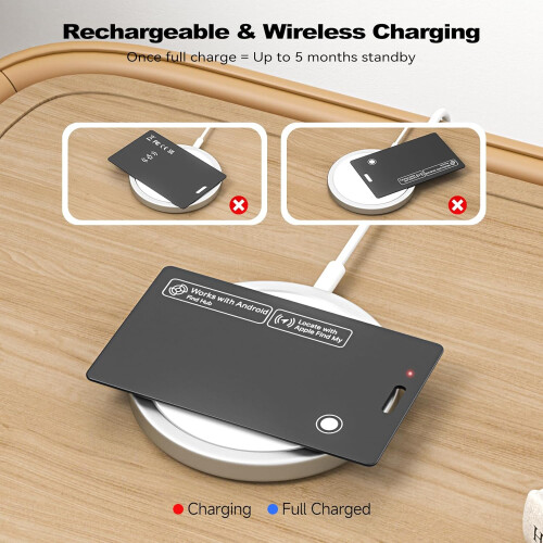 Wallet Tracker Card with Bluetooth, Dual Platform, Wireless Charging, Slim IP67 Waterproof Design 2