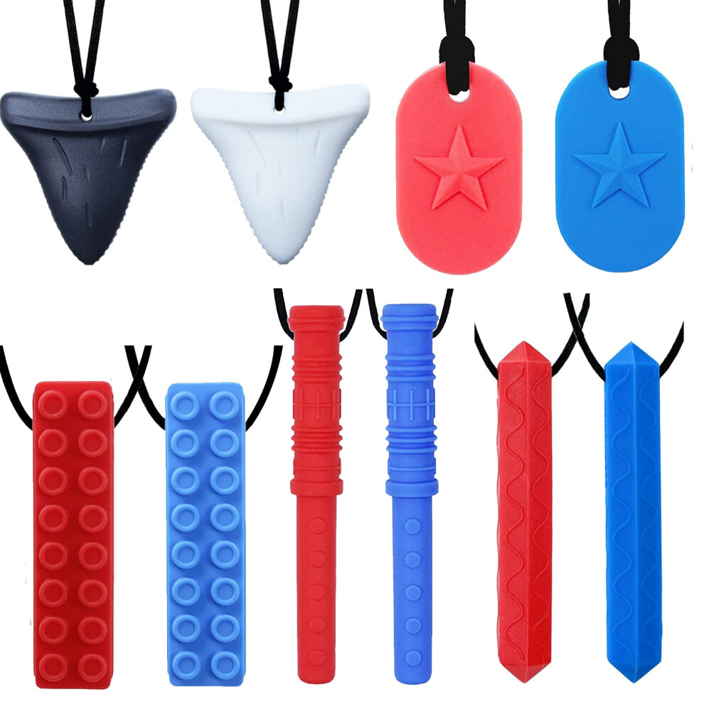 Gnawrishing Girls Chew Necklaces For Sensory Kids 10 Pcs Sensory Chewy Toys For Autism And Boys, Adhd Toddler, Adult