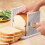 Adjustable Bread Slicer with Thickness Control, Foldable Cutting Guide and Builtin Crumb Tray, White 1
