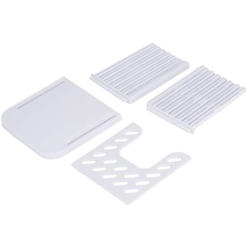 Adjustable Bread Slicer with Thickness Control, Foldable Cutting Guide and Builtin Crumb Tray, White 2