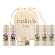 Nala's Baby Adventure Bundle | Body Wash & Shampoo, Body Lotion, Bubble Bath, Conditioner, Body Butter, Nighttime Oil | Cotton Drawstring Toiletry Bag