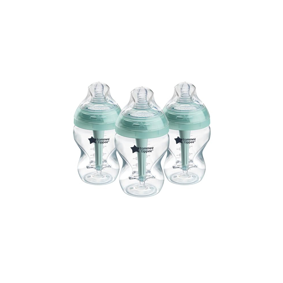 Tommee Tippee Baby Bottles, Advanced Anti-Colic Baby Bottle With Slow Flow Breast-Like Teat, 260Ml, 0M+, Self-Sterilising, Baby Feeding Essentials,