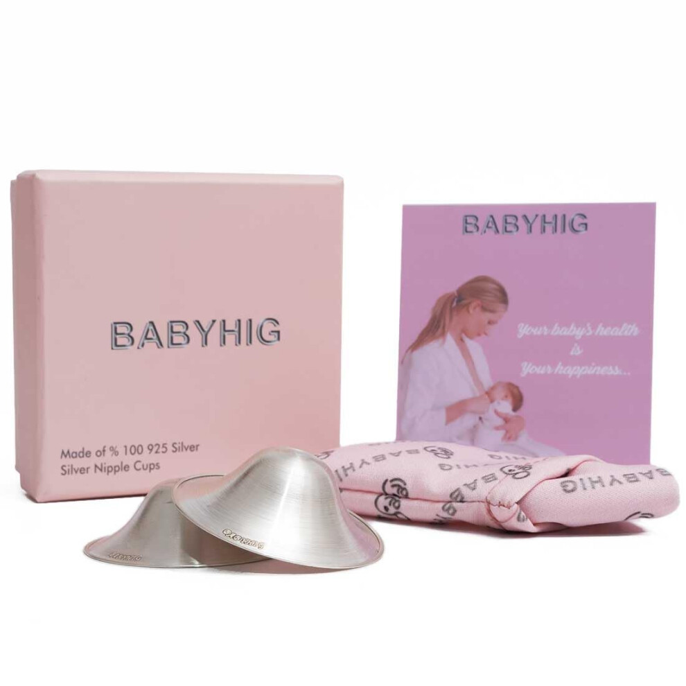 Babyhig Silver The Orginal Nursing Cups ? Nipple Shields For Breastfeeding - Nipple Guards Protector For Breastfeeding - Nipple Shields For