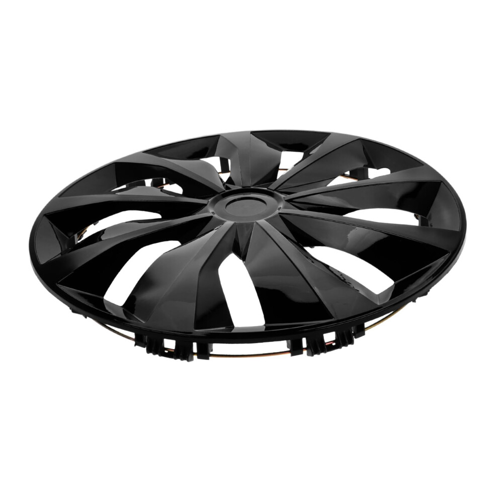 15 Inch Hubcaps For Car Suv Truck, Sporty Rim Wheel Covers With Durable Steel Ring Black 9070919968112