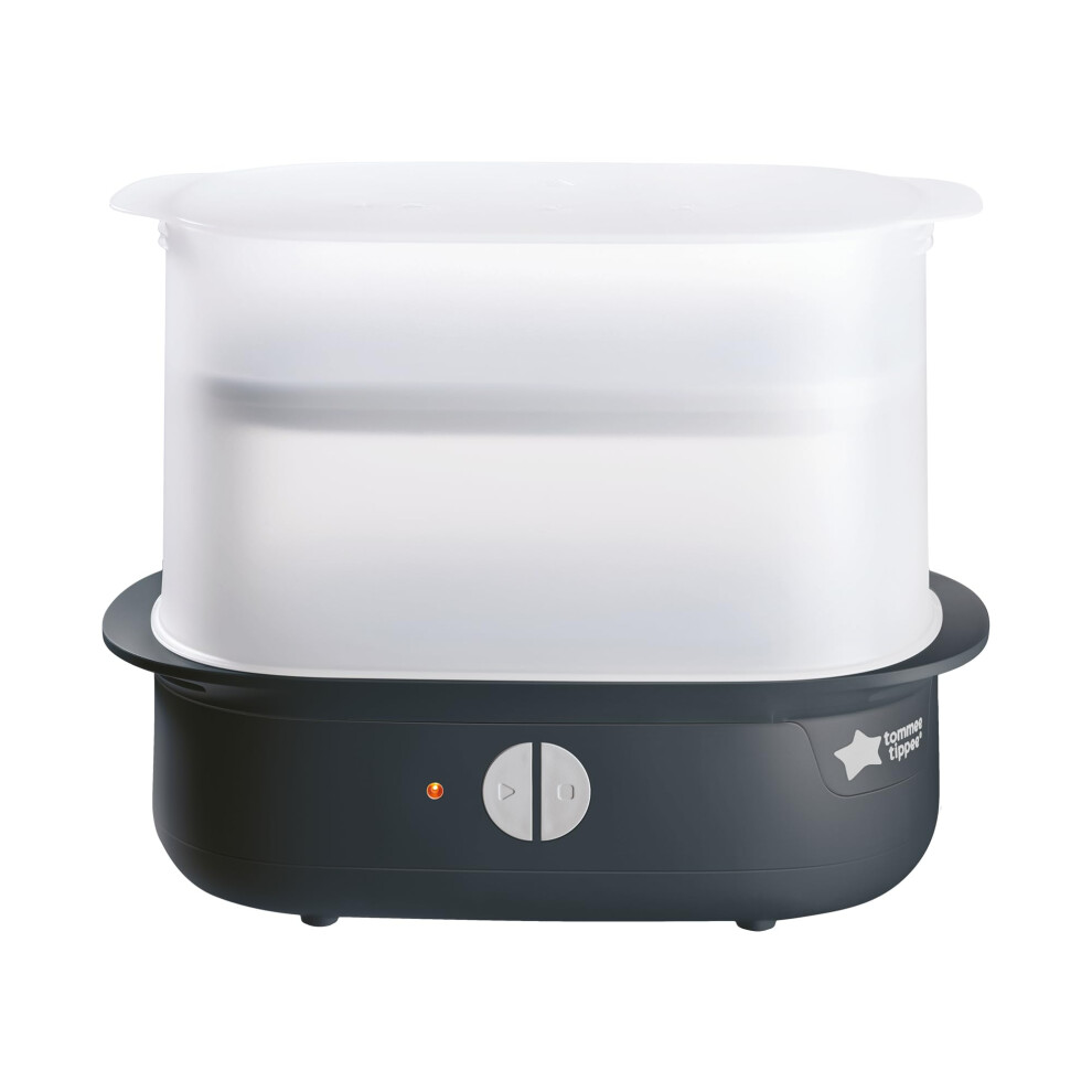 Supersteam Electric Steam Steriliser For Baby Bottles, Kills Viruses And 99.9 Percent Of Bacteria, 5-Minute Sterilisation Cycle, Black Tommee Tippee