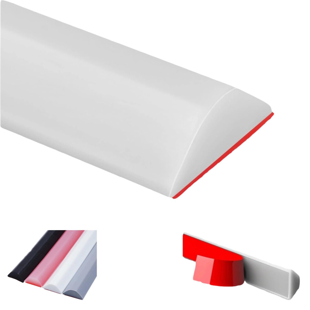 78In Shower Water Dam Flexible Silicone Threshold Seal For Bathroom Wet And Dry Separation White 9174973488071