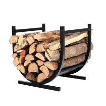 Firewood Rack Indoor Large Capacity Metal Firewood Holder for Fireplace and Wood Storage Stand