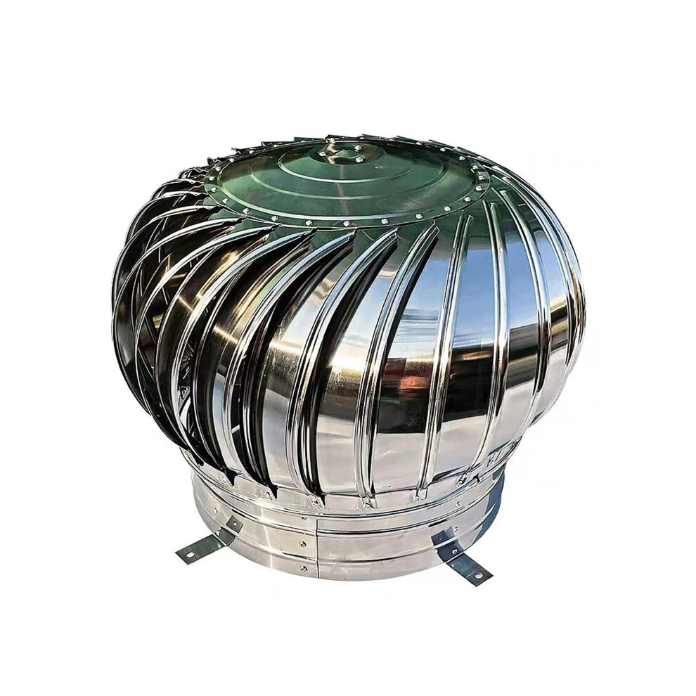 304 Stainless Steel Roof Turbine Ventilator, Silent Wind Rotation, Rainproof Birdproof Cap 160Mm 9044945406337