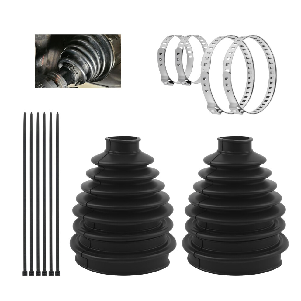 2Pcs Universal Cv Boot Kit Rubber Dustproof Seal With Clamps For Cars Trucks Suvs 9070919968358
