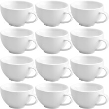 12 Pcs Porcelain Espresso Cups 5 oz White Ceramic Coffee Mugs Elegant European Style for Home Cafe