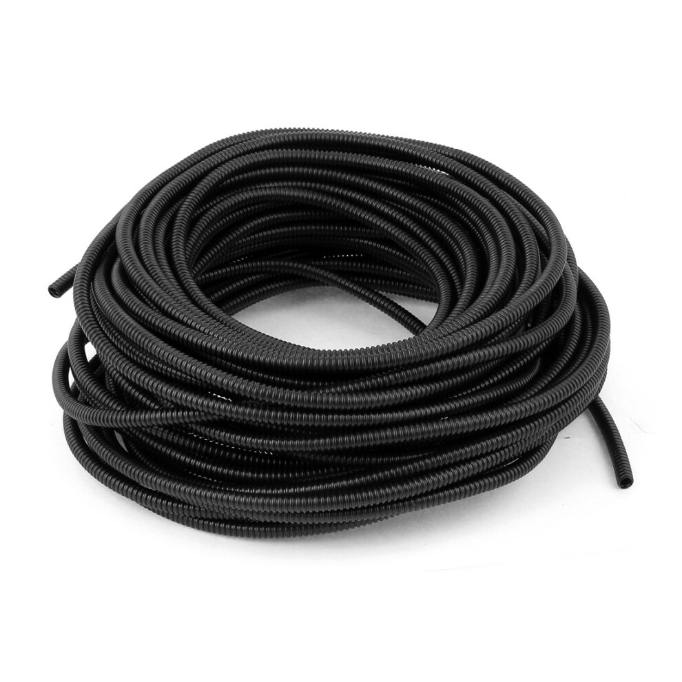 21M Corrugated Wire Protection Tubing 5Mm X 7Mm Uv Resistant Flexible Conduit For Garden And Automotive Black 9174973488453