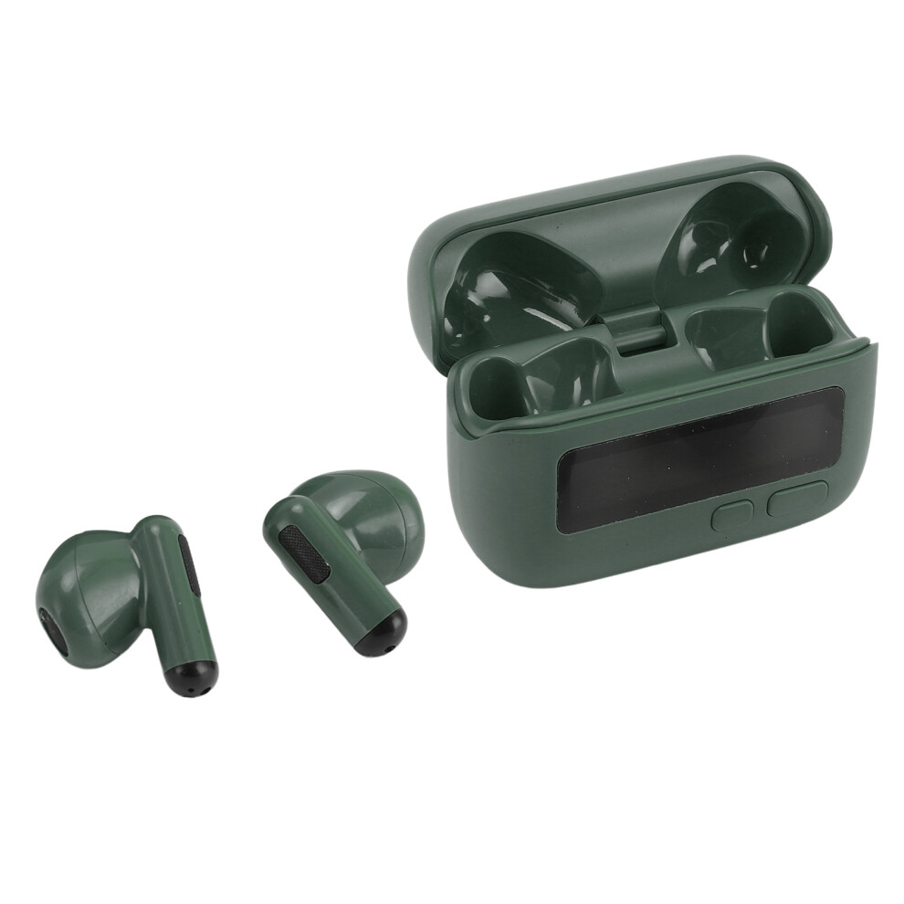 Wireless Bluetooth 5.2 Earbuds With Clock Display, Noise Cancelling, Green 4671383383330