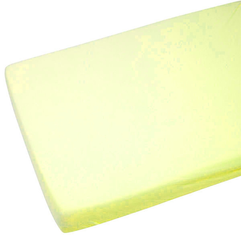 For Your Little One 2X Crib Jersey Fitted Cradle Sheets Pram 100% Cotton 40X90cm Lemon