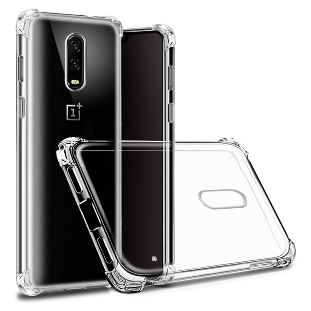 Hually Case For Oneplus 6T, Oneplus 7 Case, Crystal Clear Tpu Gel Silicone Bumper Shockproof Protective Fiber Design Phone Protector Cover For Oneplus 639510657222