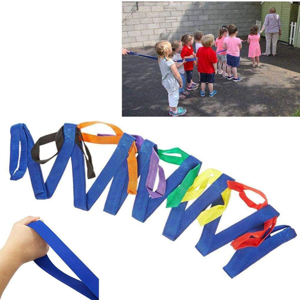 Safety Walking Rope,Kids Walking Rope Durable Nylon Children Safety Rein With Colorful Handles For Daycare Schools And Teachers,370Cm Suszian