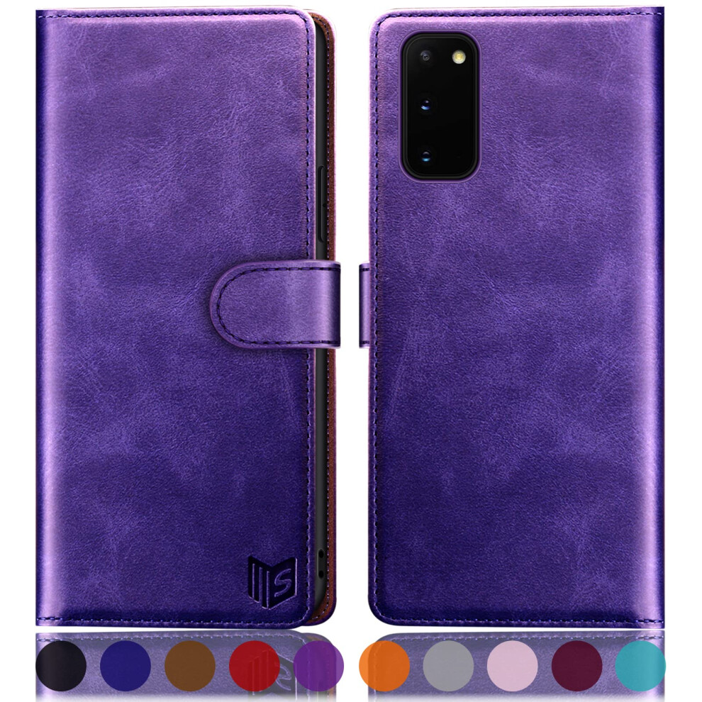 Suanpot For Samsung Galaxy S20 Case With [Credit Card Holder][Rfid Blocking],Pu Leather Flip Book Protective Cover Women Men For Samsung S20 Phone 702385679177