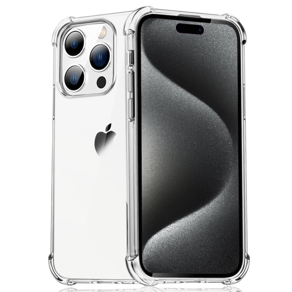Melomon Case For Iphone 15 Pro Max, Advanced Airbag Drop Protection,Transparent Hard Back Pc & Shockproof Tpu Bumper Phone Cover, Anti-Scratch For 700721508921