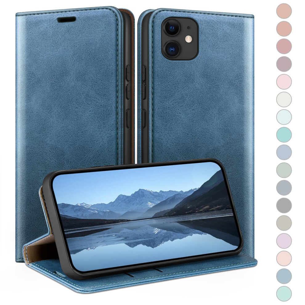 Huouh For Iphone 11 6,1" Wallet Case With Rfid Blocking Pu Leather,Credit Card Holder,Flip Folio Book Phone Cases Shockproof Cover Women Men For Apple 722998861004